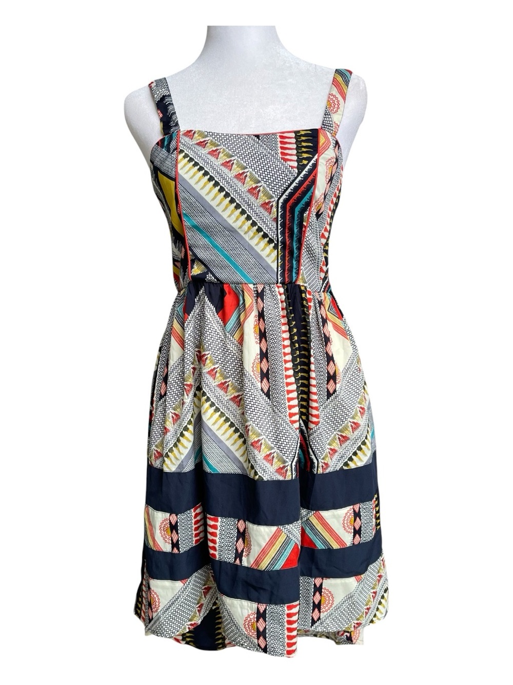 Band of Gypsies Boho Geometric Print Midi Dress High Low